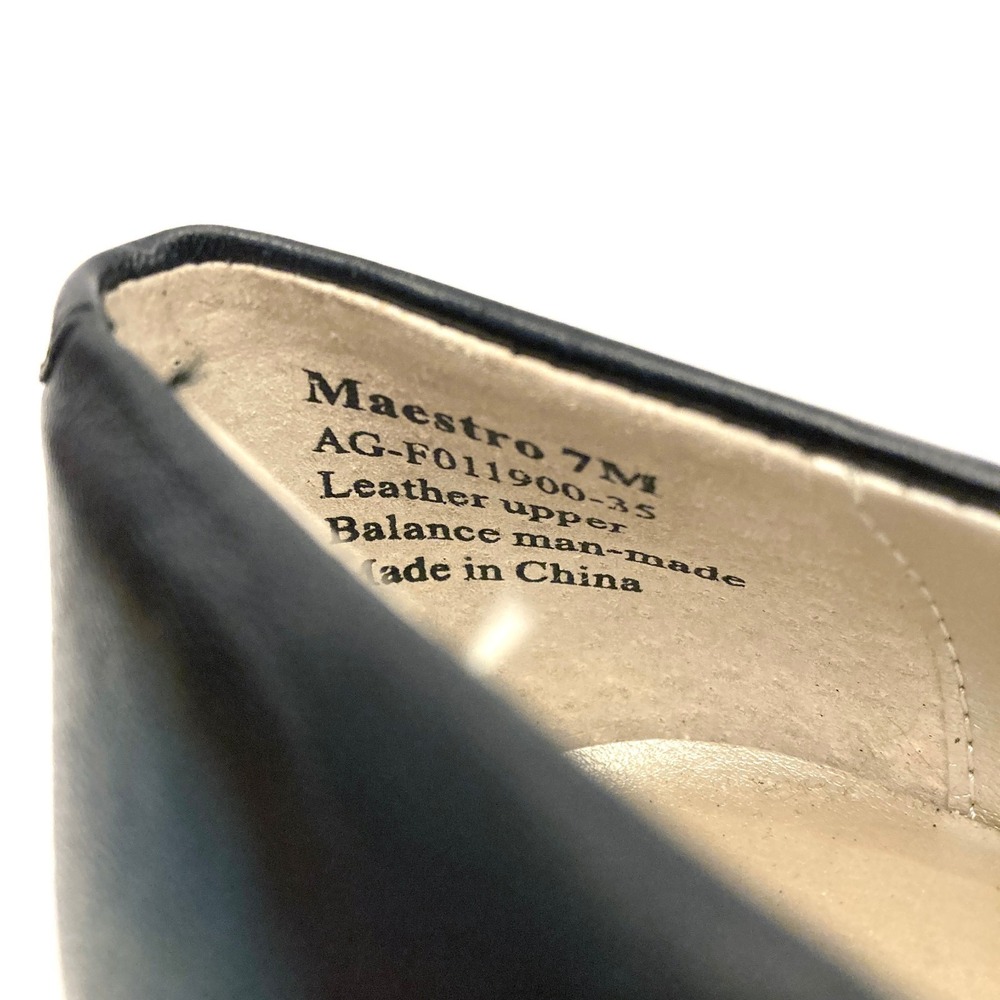 Vtg Andrew Geller Magic Maestro Heels Pumps Womens 7 Black Leather Square Toe - Picture 6 of 9